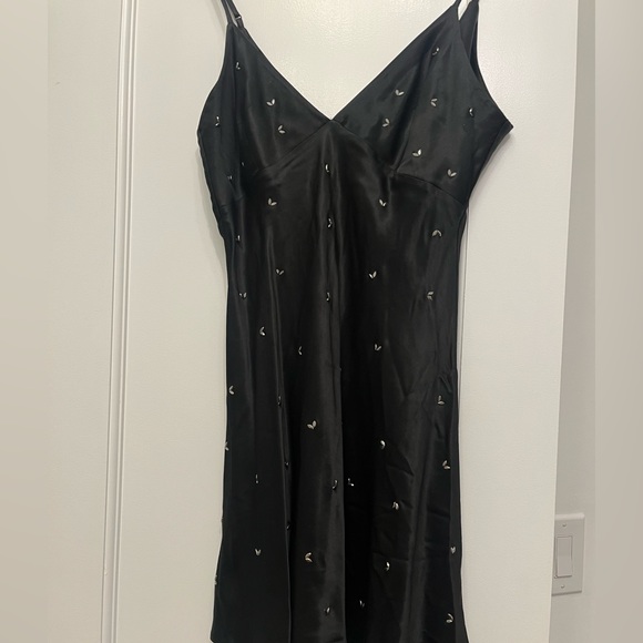 Zara | Dresses | Zara Silk Dress With Embroidered Rhinestones Wore Once
